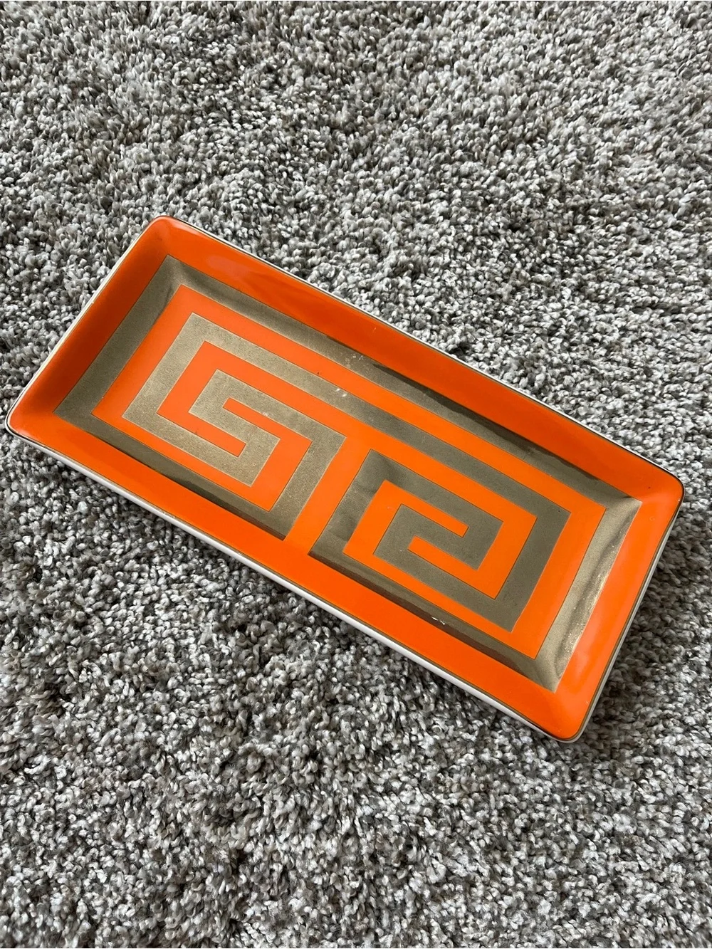 Orange & Gold Decorative Ceramic Tray 8 Oak Lane